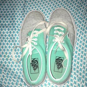 Teal Vans with design